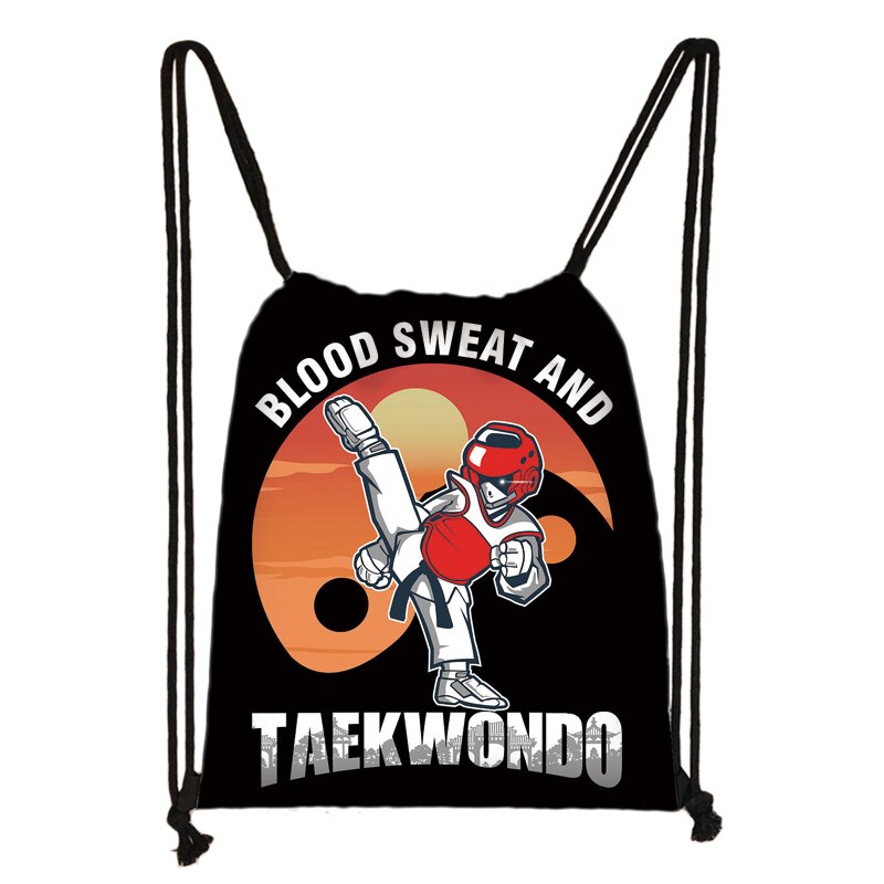 Cool kampsport judo / taekwondo / karate / aikido jujitsu snoretræk taske drenge piger rejsetaske mænd opbevaringstaske kausal rygsæk