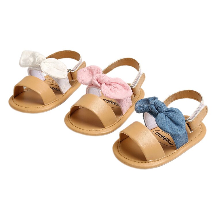 Summer Newborn Baby Kids Girl Summer Casual Cute Bowknot Shoes Anti-Slip Soft Sole Sandals