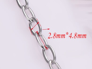 Wholessale 5 Meters/partij Rvs Tiny Vorm O Lange Cross Chain Kettingen Voor Diy Hanger Ketting Armband Enkel Sieraden: width 2.8mm