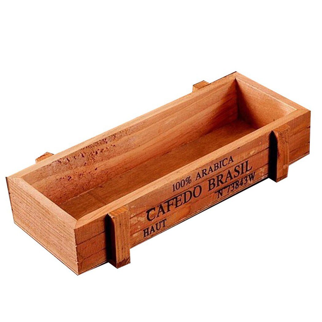 Garden Wood Planter Box Micro Landscape Flower Succulent Container Plant Pot Gardening Vintage Plant Box