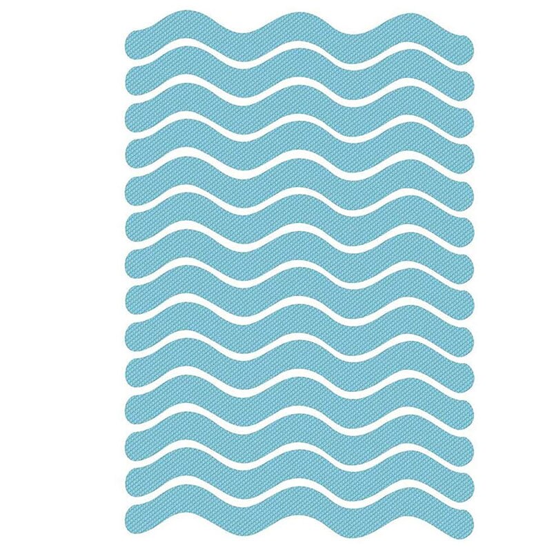 24Pcs/Set S Wave-shaped Anti Slip Strips Transparent Shower Stickers Bath Safety Strips Non Slip for Bathtub Shower Stairs Floor: Blue