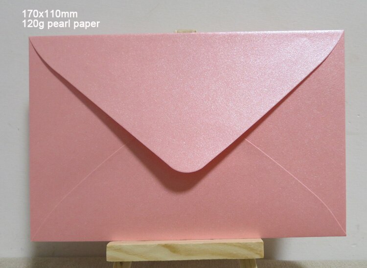 50pcs Pink Color Envelopes, Embossed/Pearl Specialty paper Enevlepe: 170x110mm