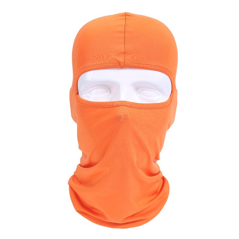 1 stk lycra motorcykel fuld ansigtsmaske mænd kvinder wargame cykling ski snowboard vindhætte vinter varm hals sort cykel udendørs sport: Orange