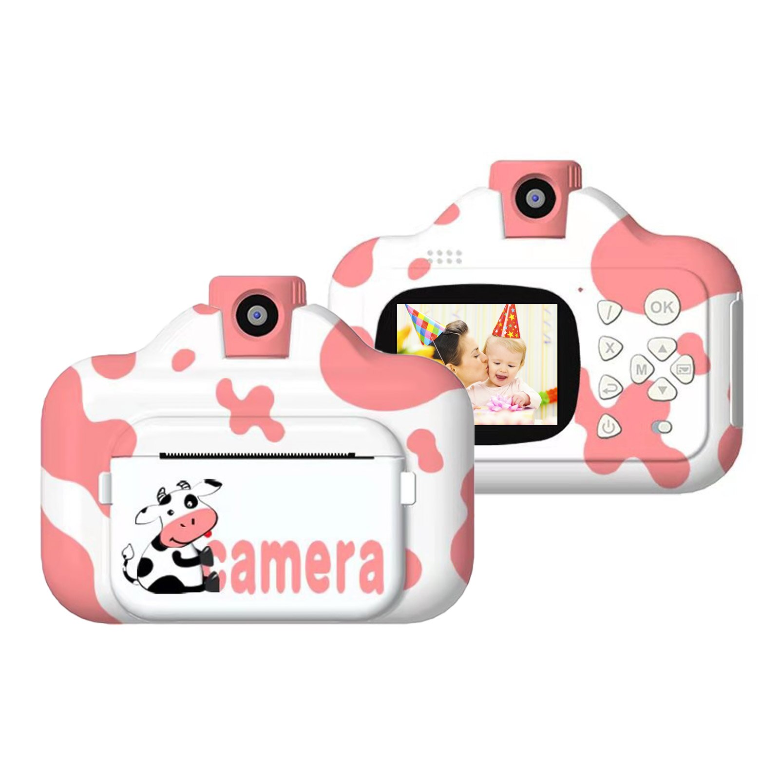 WiFi natychmiastowy wydrukować aparaty fotograficzne dla dzieci aparat fotograficzny 2.4 "ekran 1080P nagrywanie wideo zero obrót atramentu obiektyw z papier robić druku dla dzieci: różowy / standard