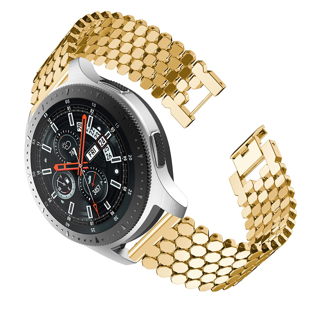 Newstainless Steel Vervanging Smart Horloge Band Voor Samsung Galaxy Horloge 46Mm Armband Horloge Band Mode Riem 22Mm Voor gear S3: Goud
