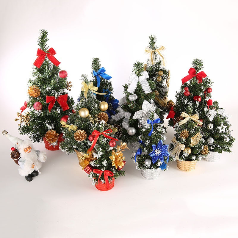 Mini Aritificial Weihnachten Baum Schreibtisch Weihnachten Baum Heimat Hotel Einkaufen Einkaufszentrum Weihnachten Party Dekoration Gold verrotten Blau Silber Farbe