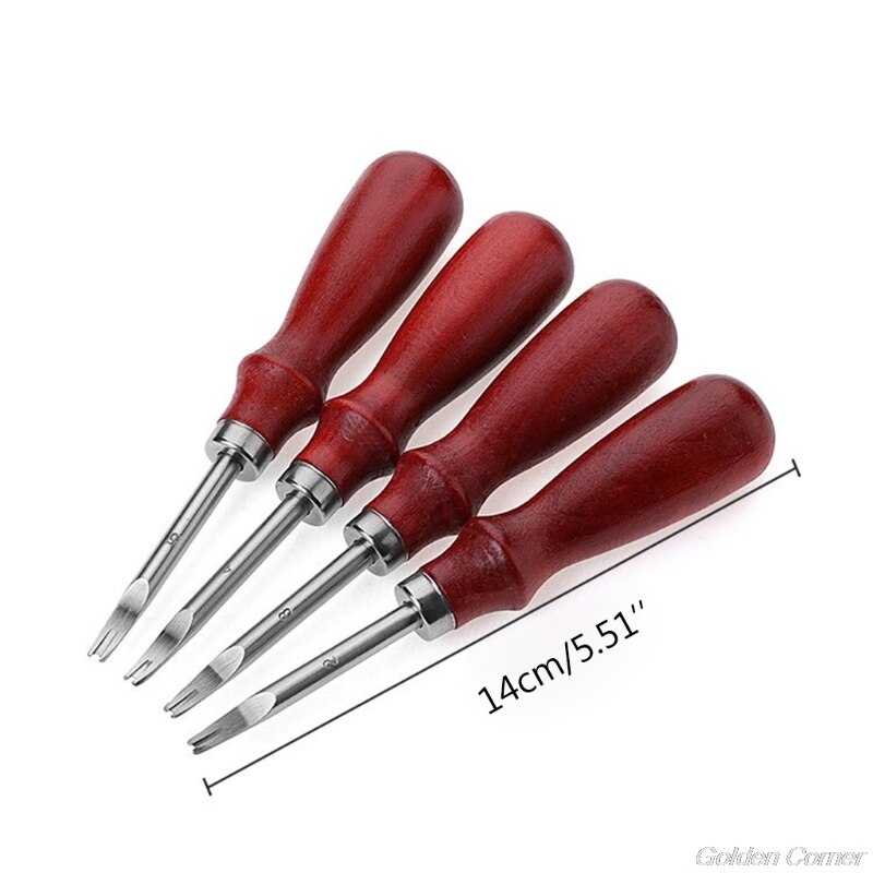 Leathercraft Lock Stitch Sewing Awl Thread Kit Needles Stitch Leather Fabric: 4pcs