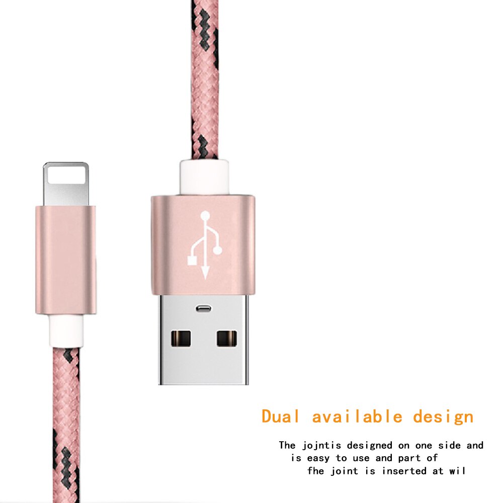 Usb Kabel Quick Charger Data Kabel Metalen Nylon Gevlochten Cablefor Iphone Xs Max Xr Plus 5 5S Se Ipad mini Snelle Opladen Data Draad