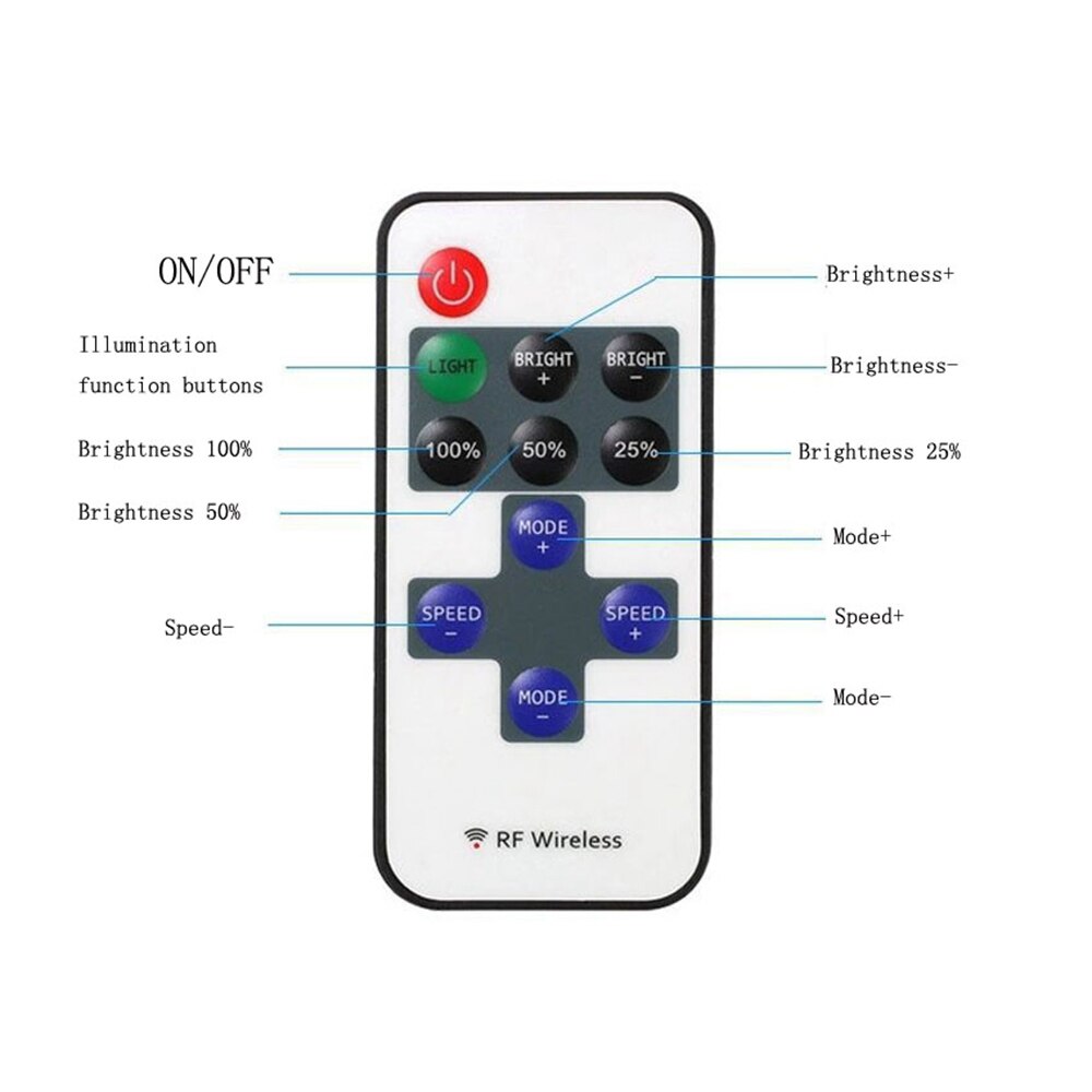 Mini 11Keys RF Wireless Led Remote Controller Single Color Dimmer DC5-24V For 5050 3528 2835 5730 3014 Led Strip