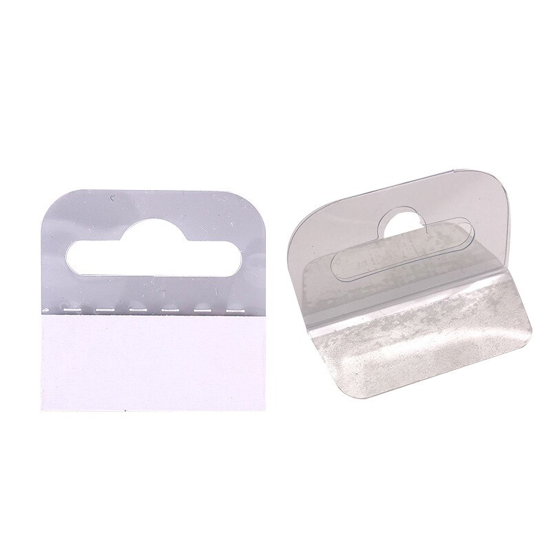 Lengüetas adhesivas de PVC para colocar en la tienda, etiquetas adhesivas para colocar en la ranura, paquete de mercancías, bolsa para exhibición al por menor, 100 piezas