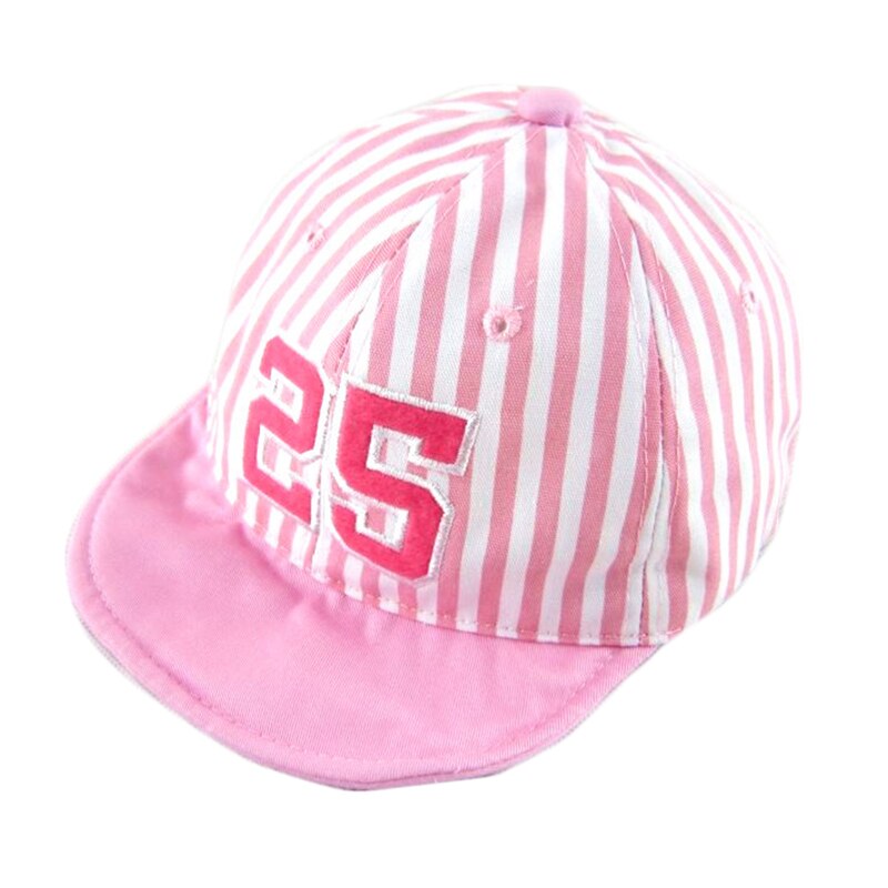 Schattige Baby Hoed Gestreepte Nummer Borduren Baby Jongen Meisje Baseball Cap Zomer Katoen Kinderen Zonneklep Caps