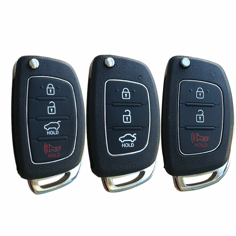 thumbnail image 2 of 4-Button Key Fob Shell Replacement For Hyundai Sonata & Santa Fe - Flip Key Case 2 of 13