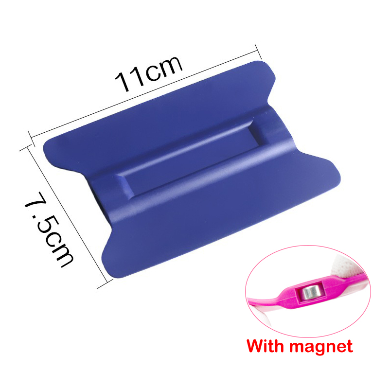 ALIWRAP-Herramienta de película para teñir ventanas, escobilla de escurridor de vinilo magnética, raspador de vinilo sin arañazos, herramientas de envoltura de coche, aplicador, accesorios para automóviles: Azul