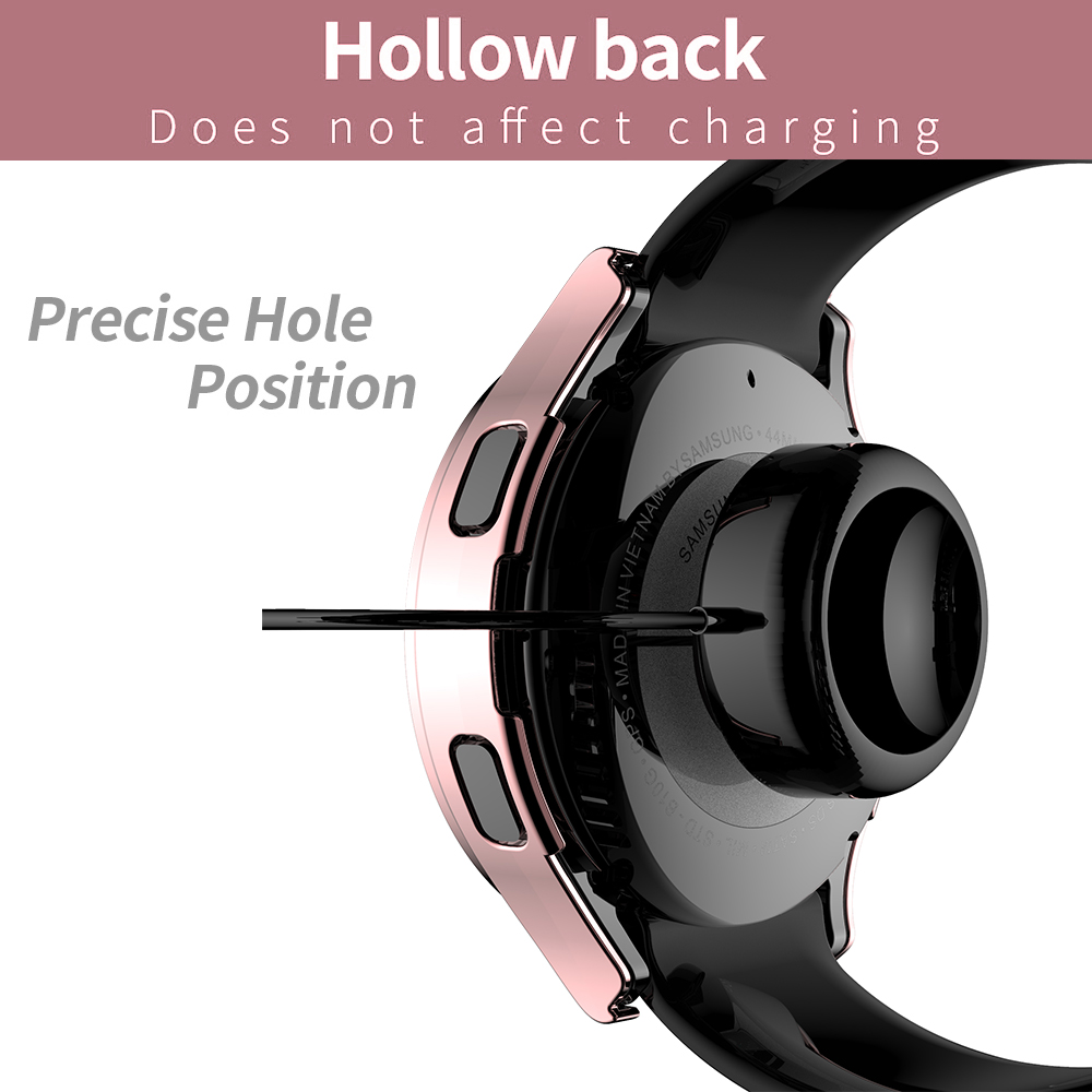 Two Rows Diamond Protector Case for Samsung Galaxy Watch 4 40mm 44mm Cover Active 2 Women PC Bumper Lightweight Frame