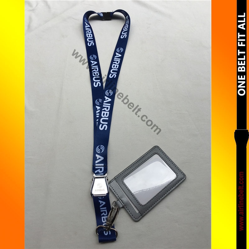 Airbus aircraft buckle lanyard with ID card holders Simple, convenient and durable great Aviation enthusiasts