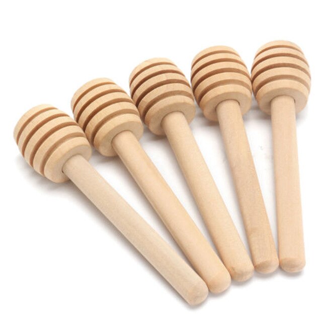 Tige d'agitation en bois miel Dipper bâton Dip Drizzler distributeur barre d'éclaboussure tige d'agitation à la main: 8CM