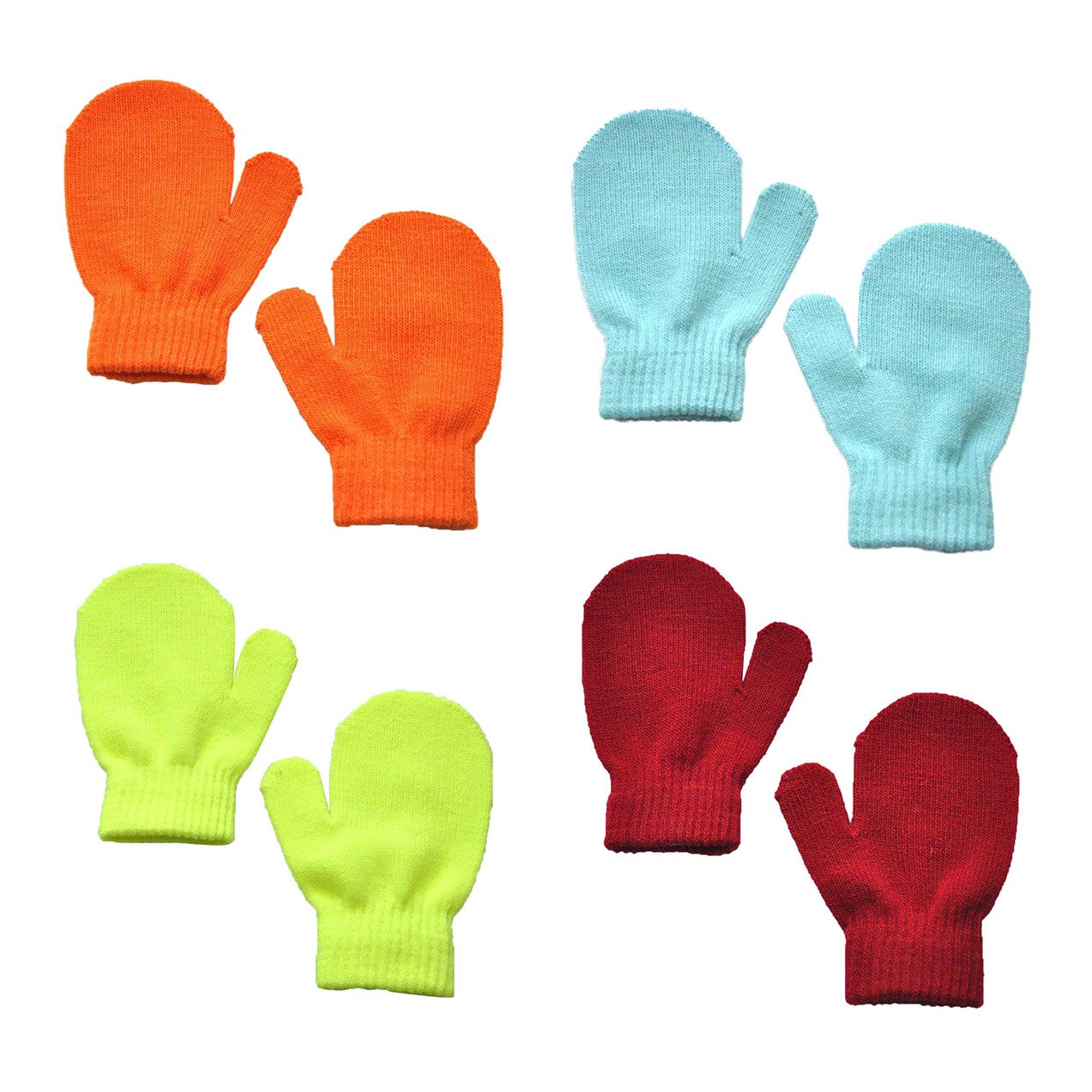 4 paires hiver solide gants infantile bébé mignon tricot moufles filles chaudes garçons d'hiver gants bébé accessoires: C