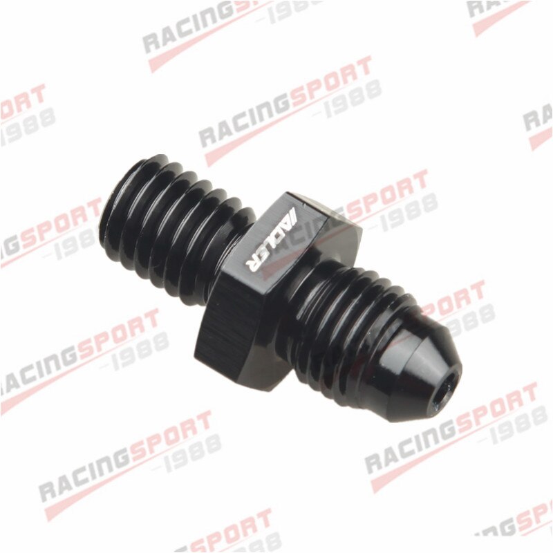 Aluminum Male 4AN AN4 AN-4 Flare To M10 x 1.5 Metric Straight Fitting Black