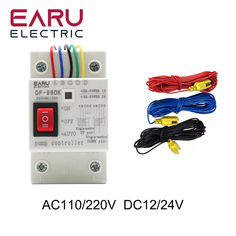 DF-96D DF-96DK Water Level Controller Switch 20A 220V Water Tank Liquid Level Detection Sensor Water Pump Controller 2M Wires: MULTI / 5V