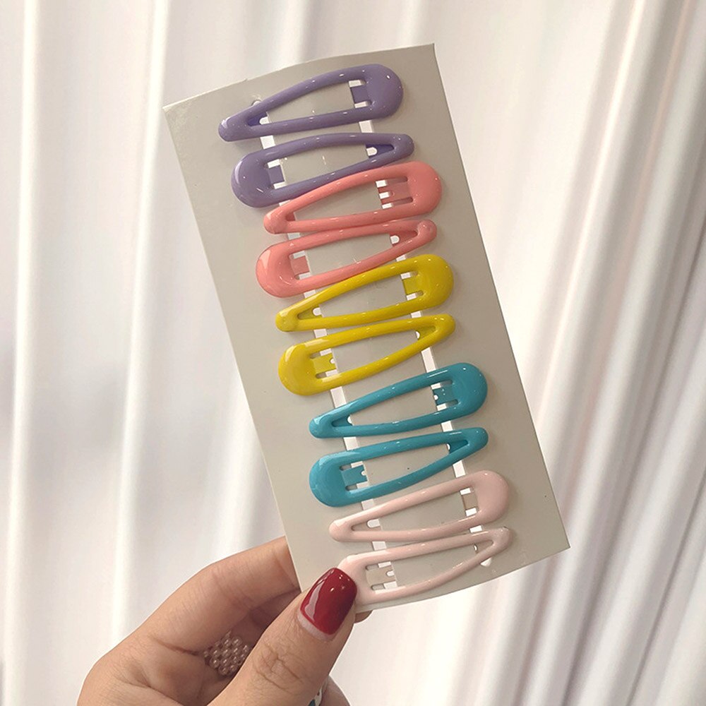 10 piezas de cabello de bebé Clips para el cabello peinado accesorios niñas Snap Clip brillo pines BB horquilla Color broches para niños los niños