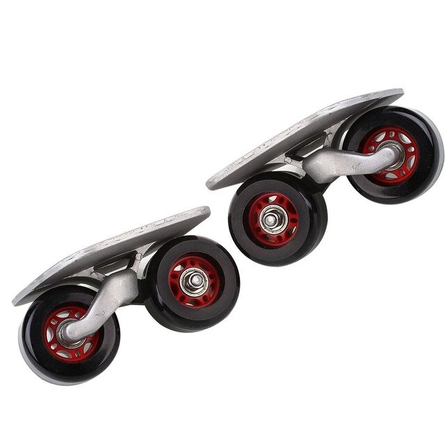 Drift Board Two PU Wheels Aluminum alloy Skateboard For Freeline Roller Road Drift Skates Antislip Deck Skates Wakeboard: Default Title