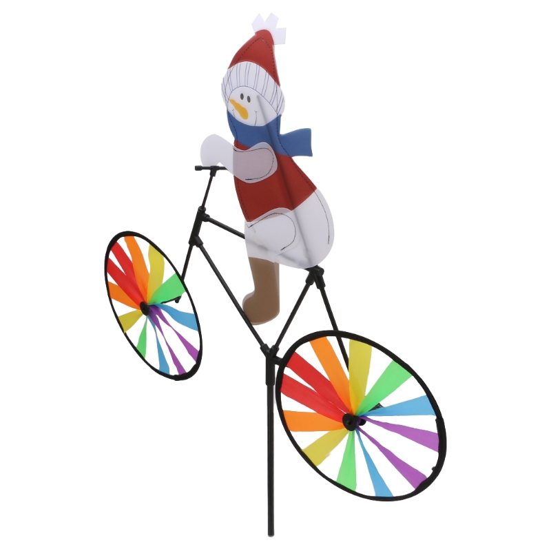 3D Grote Kerstman Op Fiets Windmolen Wind Spinner Draaimolen Yard Garden Decor 95AE