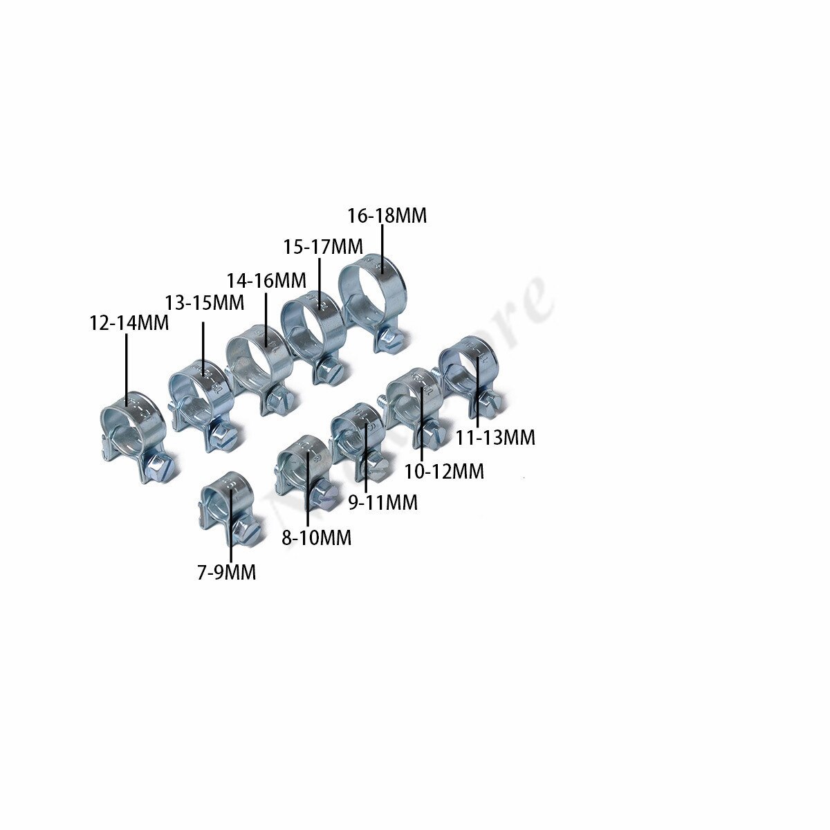 10 Pcs Fuel Pipe Hose Clamp/Air Water Pipe Clamp 7-18mm Spare Parts