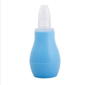 Baby sundhedspleje manuel silikone nasal aspirator spædbarn nasal sugeindretning / kold næse rengøringsværktøj sikkert ikke-giftigt: Blå