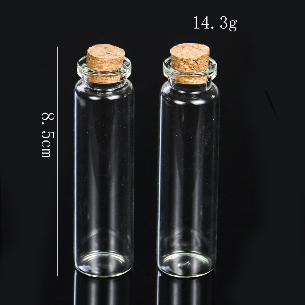 1 st 5/10/20ml önskande flaskglas meddelande flaskor burkar med lock drivande flaska korkpropp mini transparent glasflaska: 20ml