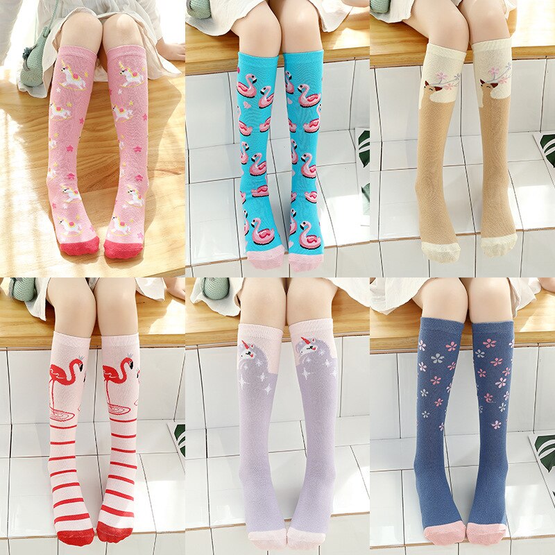 5 Pairs 2020 Autunno Inverno Nuovi Bambini Carino Calzini E Calzettoni Più Piccoli Delle Ragazze di Stampa Animale Del Fumetto Alti Al Ginocchio Lunghezze di Cotone Morbido Calzini E Calzettoni 3T-12T: Default Title