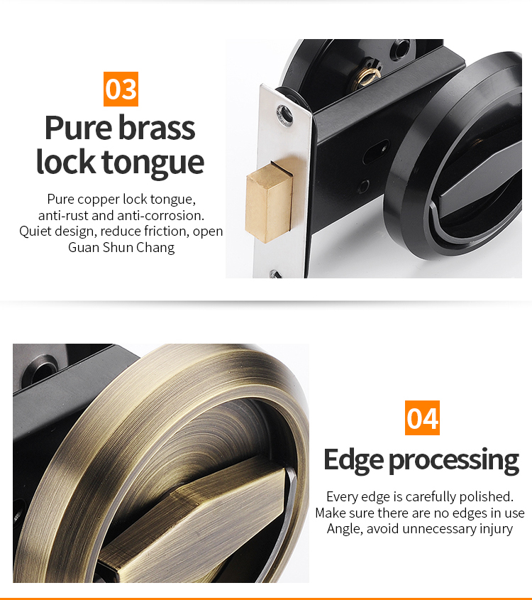 JZPENG invisible door lock bedroom door lock household universal door lock bedroom door lock universal pull ring wooden door loc