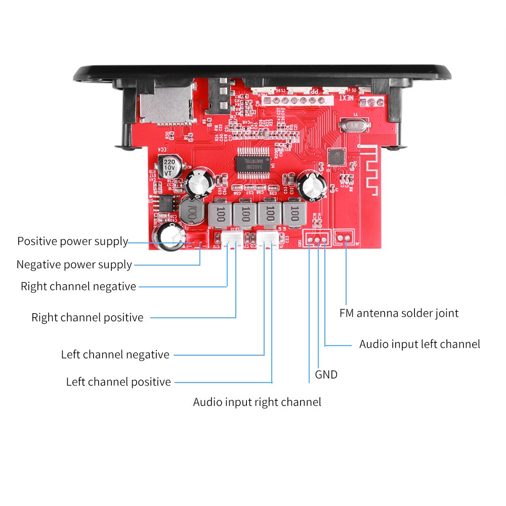 2*60W 120W Verstärker 12V MP3 WMA WAV Decoder Board Bluetooth 5,0 Drahtlose Musik audio Modul USB TF FM Radio Für Auto Lautsprecher