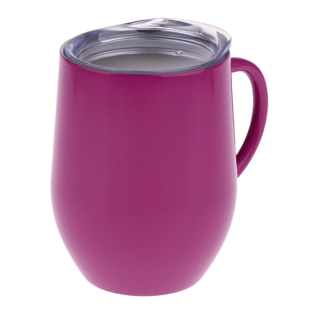 12oz Insulated Mug With Handle Coffee Cup Stainless Steel Double Wall: Purple