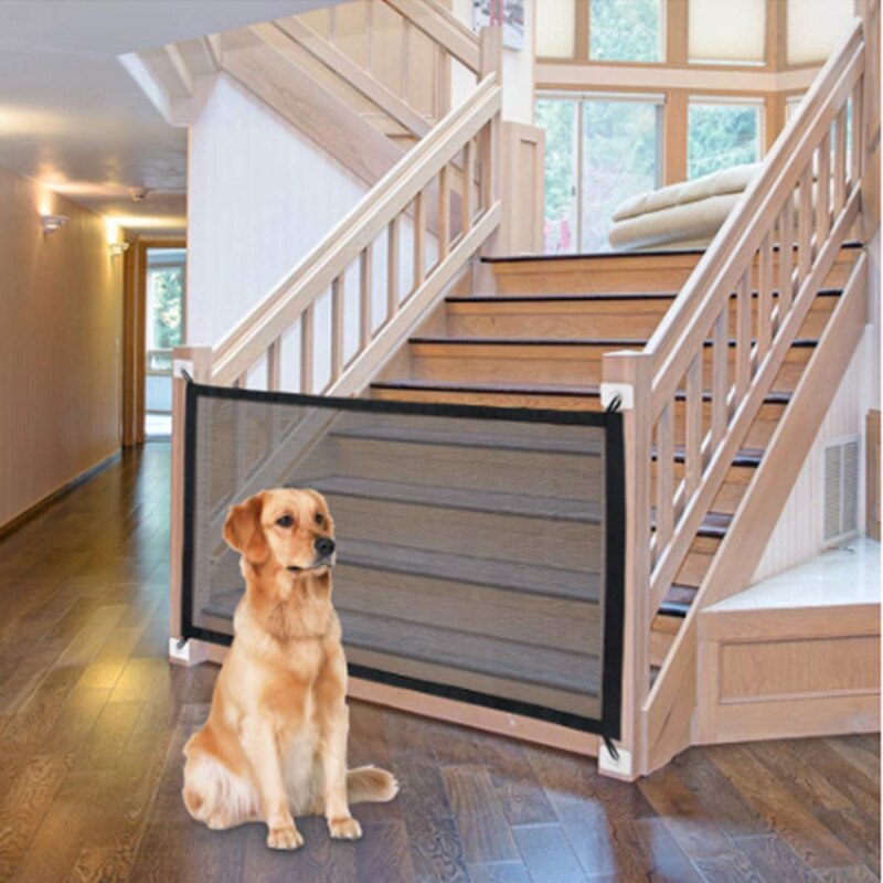Dog Gate Ingenious Mesh Dog Fence For Indoor and Outdoor Folding Safe Pet Dog Gate Safety Enclosure Pet Supplies