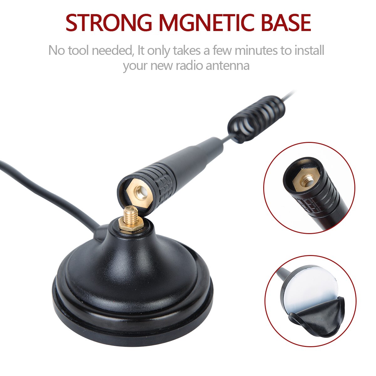 ABBREE CB Antenna 27MHz for Handheld CB Radio Full Kit with Magnetic Base PL-259 /BNC Connector for Cobra Midland Mobile/Car Rad