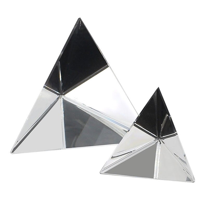 80mm Triangular Prism Optical Glass Tetrahedral Prism Scientific Experiment Tools Desktop Decorations Physics Refracted Rainbow