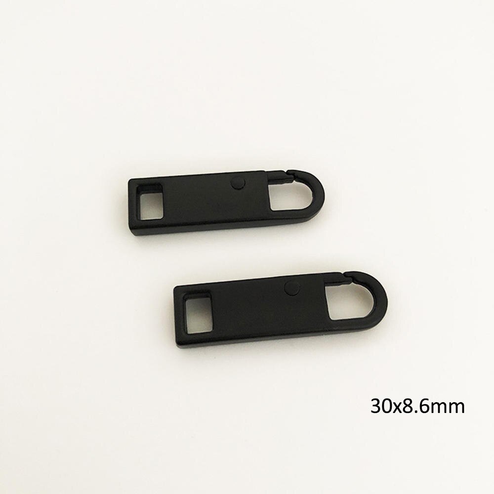 2pcs Zipper Pulls Tab Replacement Luggage Zipper Pull Extension Backpack Zippers Slider Handle Mend Fixer Repair For Suitcase: Black 1