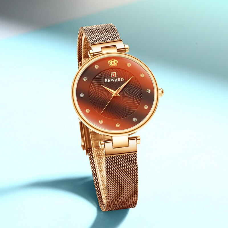 Belønning ur kvinder multifarve spejl ure quartz ure dame rustfrit stål vandtæt armbåndsur simpelt pige ur