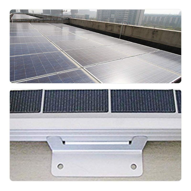 Sett  av 4 solcellepanel z -stil aluminiumsbraketter muttere bolter og skiver til montering på bobiler