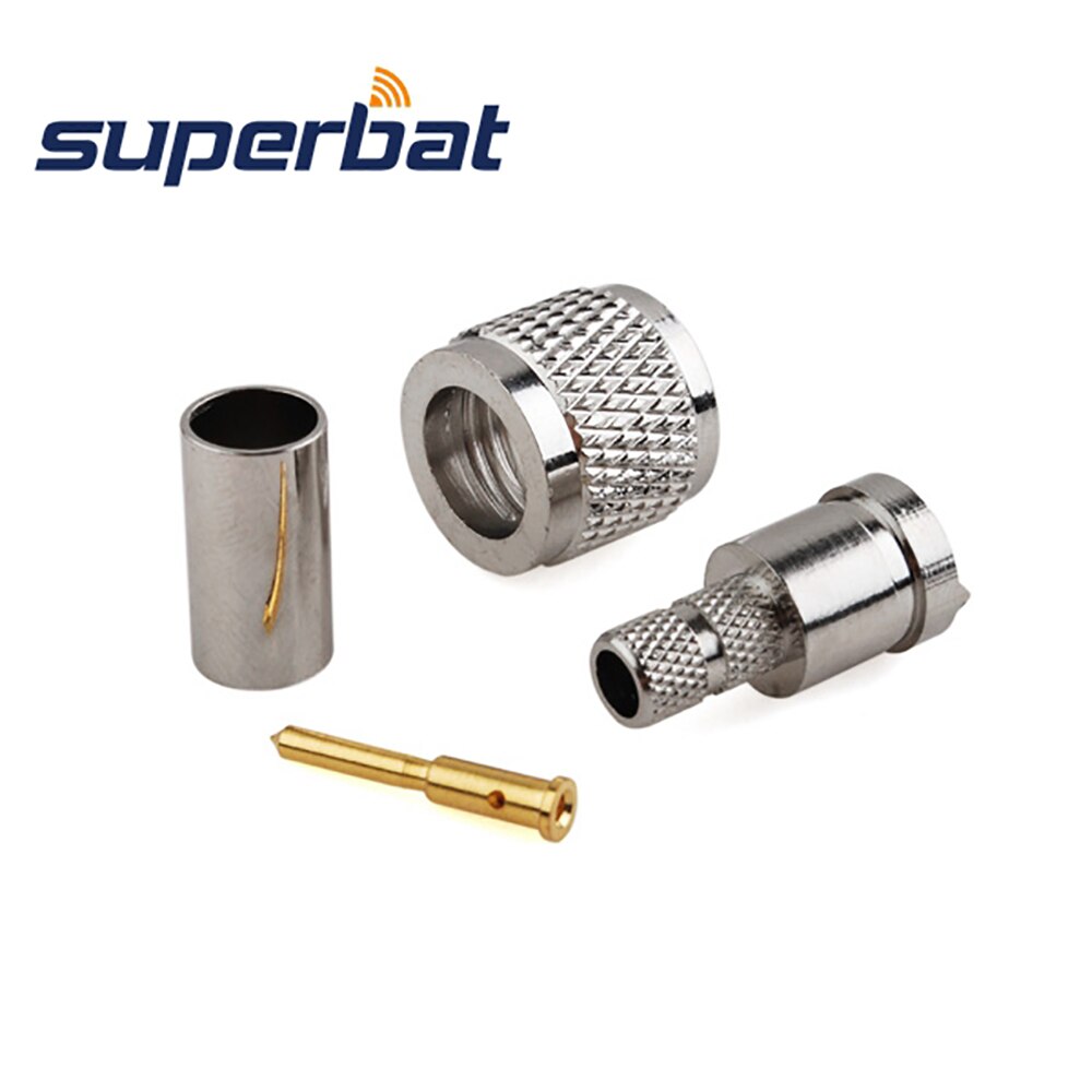 Superbat 10 Uds mini-uhf conector de crimpado macho para Cable RG58, RG400, RG142, LMR195/KSR195