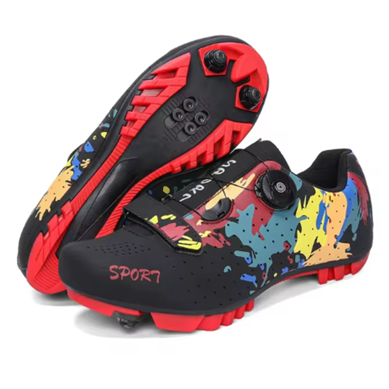 Herren Damen Kompatibel mit Peloton drinnen Reitschuhe Rennradschuhen mit suchen SPD SL Delta Stollen draussen Pedal Fahrradschuh: Braun / 42