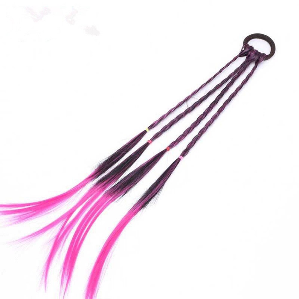 Simpelt barn elastisk hårbånd gummibånd hårtilbehør børn paryk pandebånd piger snoet fletning reb hovedbeklædning hår fletning: Rose