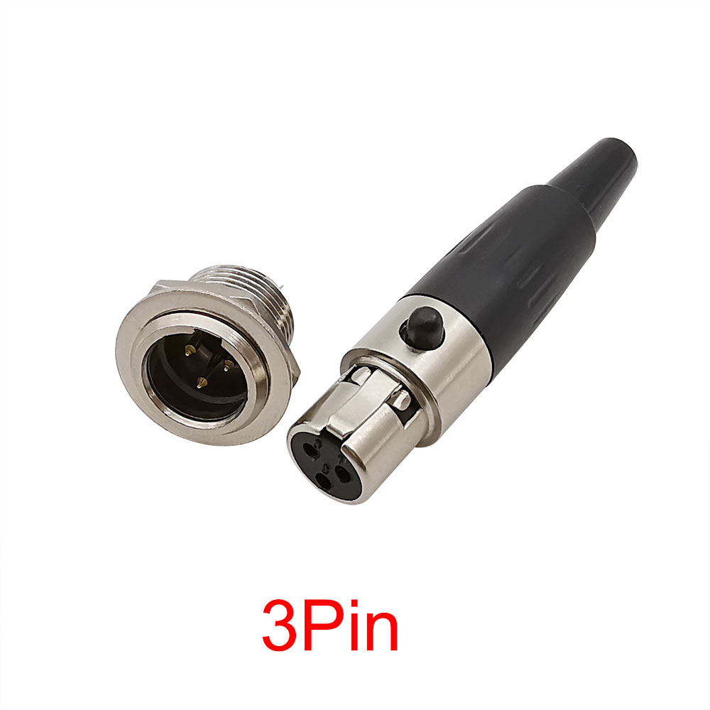Mini XLR 3 pines 4 pines 5 pines 6 pines enchufe hembra macho micrófono conector de Audio Cable adaptador de micrófono de soldadura: Verde
