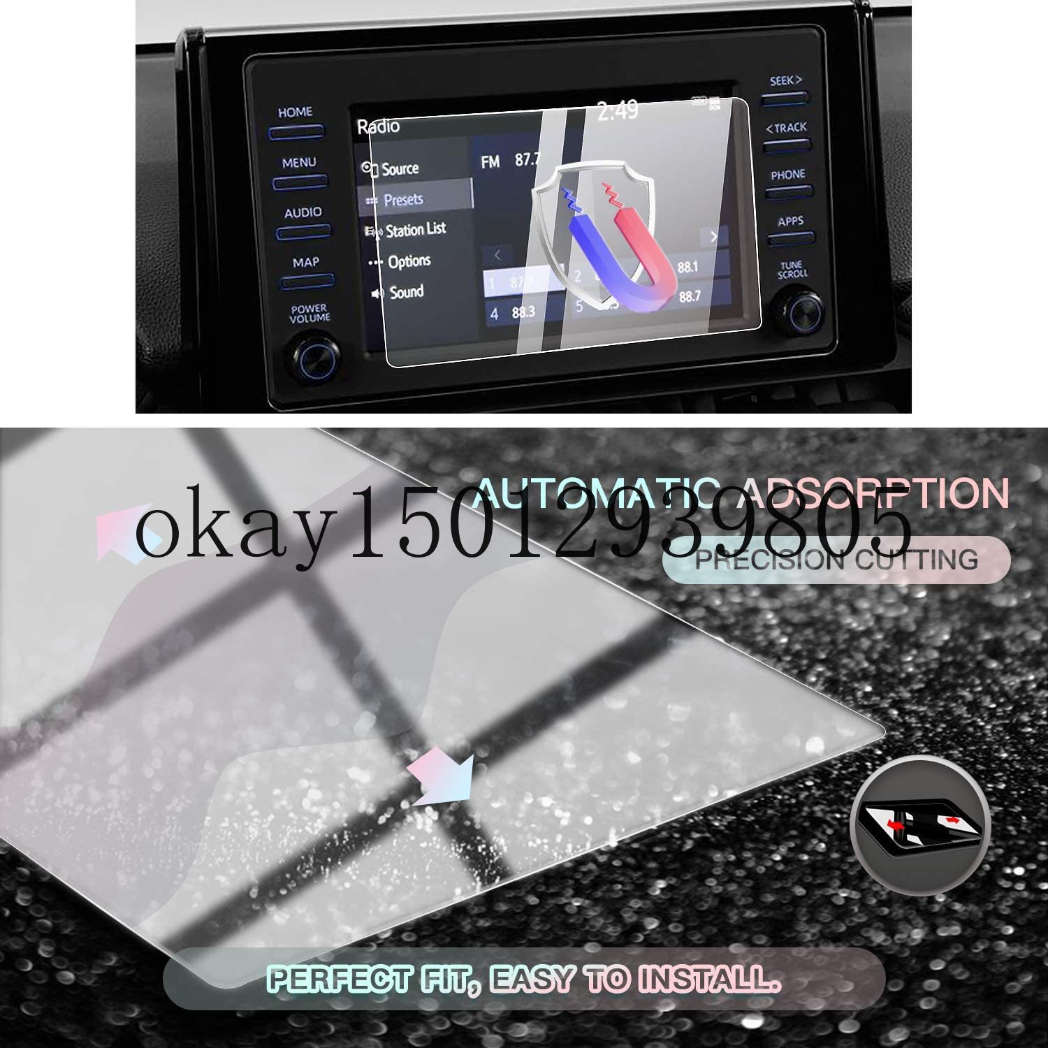 Auto Screen Protector Center Control Navigatie Touchscreen Protector Voor RAV4 , gehard Glas Hd Krasbestendigheid (7Inch)