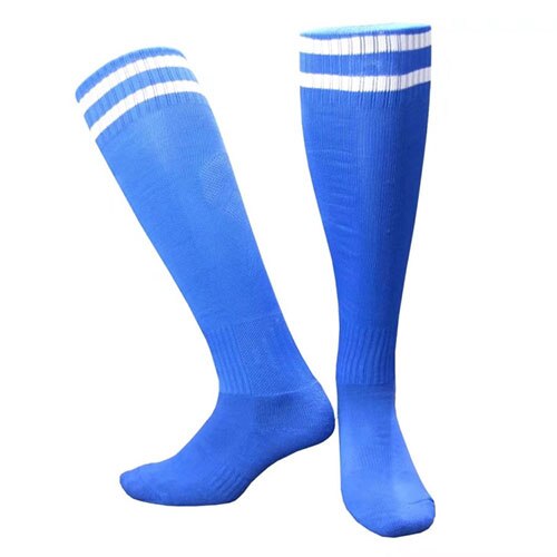 Soccer Socks Boys Girls Knee-High Football Socks Sports Kids Top Antiskid Breathable 1 pairs durable soft same size: Blue