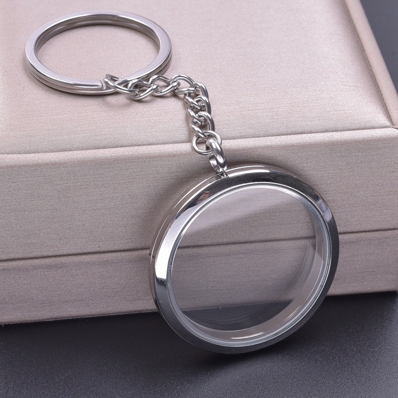 5 teile/los 10-40mm Edelstahl Männer Glas Bild Reliquien Medaillon Anhänger Schlüssel bund DIY Frauen Erinnerung Medaillon Schlüssel Ring Schmuck
