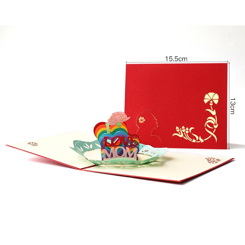 Pop-Up Flower Card Flora 3D Greeting Card for Birthday Mothers Father's Day Graduation Wedding Anniversary Get Well Sympathy: love mom