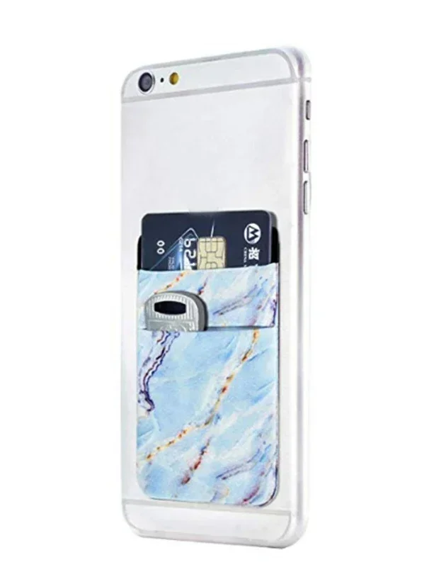 Custodia a portafoglio per telefono con buste per carte adesive autoadesive, porta carte di credito e tasca per cellulare in silicone per uomini e donne: Grigio