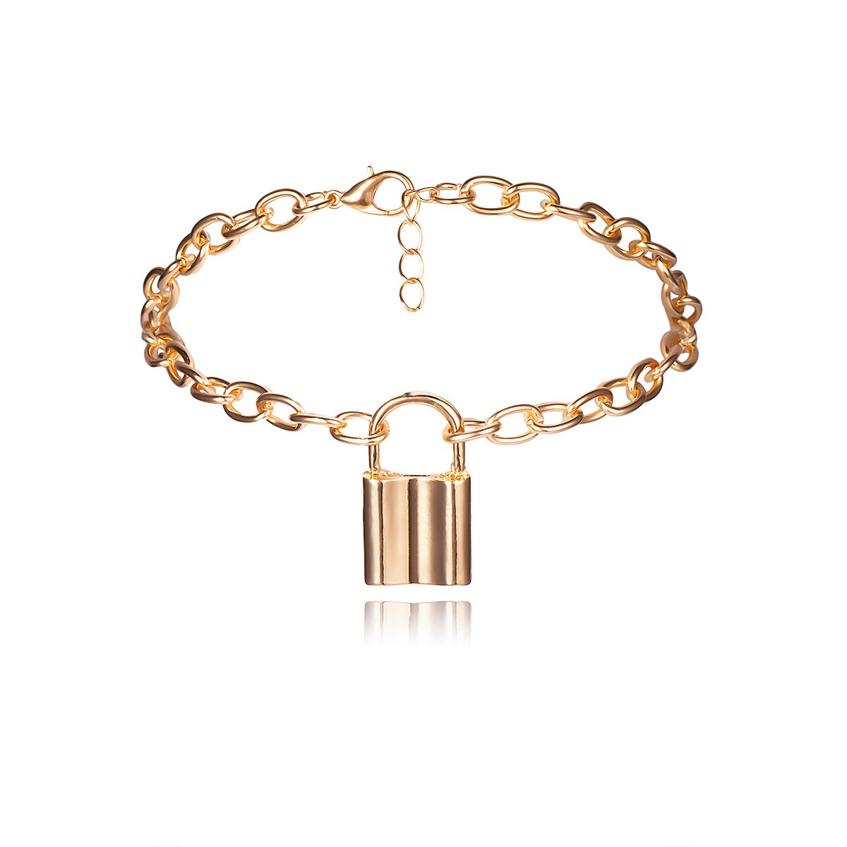 Ingemark Mode Lock Hanger Enkelbanden Voor Vrouwen Strand Barefoot Lover Hangslot Beste Armband Enkelband Voet Paar Sieraden