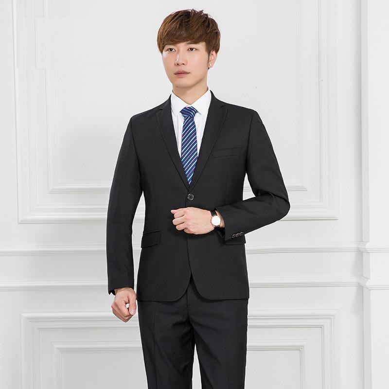 Mannen Twee Knoppen Pakken Slim Fit Gentlemens Mode Pakken Werken Uniform Set Bruidegom Jurk Past FS-117